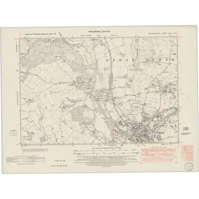 1937 Map of Staffordshire XXIV.SW, 1949 Print