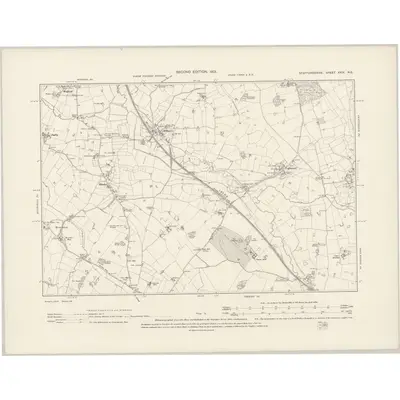 1900 Map of Staffordshire XXIX.NE, 1901 Print