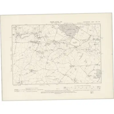 1900 Map of Staffordshire XXIX.SW, 1901 Print