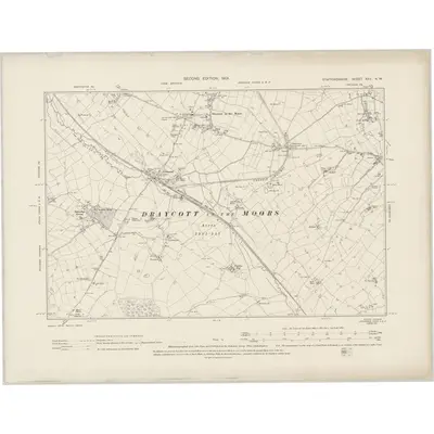 1899 Map of Staffordshire XXV.NW, 1901 Print