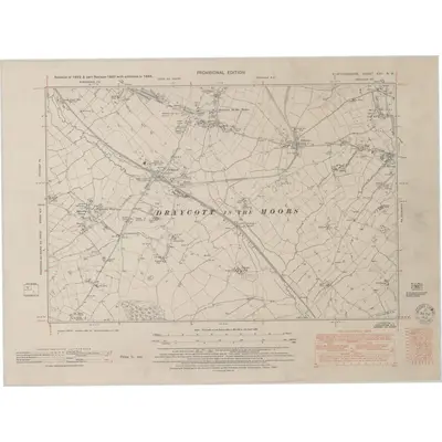 1945 Map of Staffordshire XXV.NW, 1950 Print