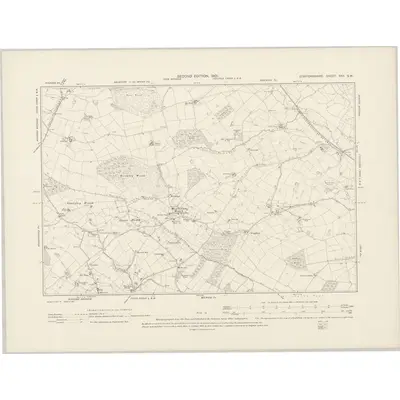 1900 Map of Staffordshire XXV.SW, 1901 Print