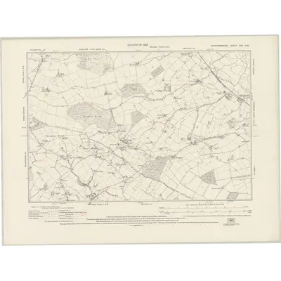 1922 Map of Staffordshire XXV.SW, 1925 Print