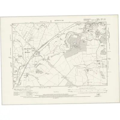 1922 Map of Staffordshire XXVII.NE, 1925 Print