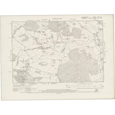 1922 Map of Staffordshire XXVIII.NE, 1925 Print