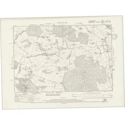 1922 Map of Staffordshire XXVIII.NE, 1936 Print