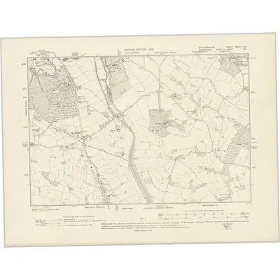1900 Map of Staffordshire XXVIII.NW, 1903 Print