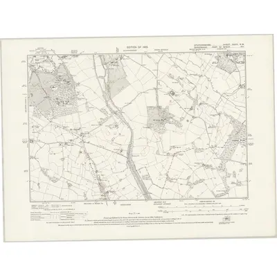 1922 Map of Staffordshire XXVIII.NW, 1925 Print
