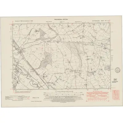 1938 Map of Staffordshire XXX.NE, 1949 Print