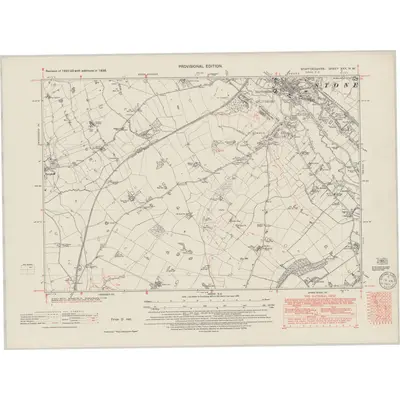 1938 Map of Staffordshire XXX.NW, 1949 Print