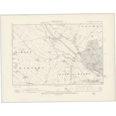 1900 Map of Staffordshire XXX.SE, 1901 Print