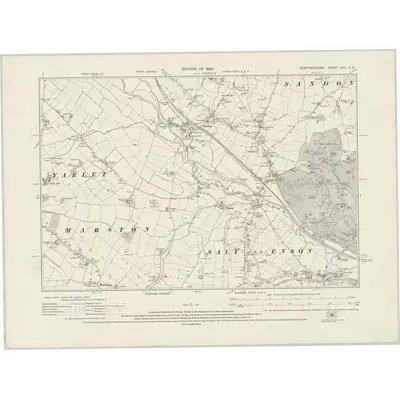 1922 Map of Staffordshire XXX.SE, 1925 Print