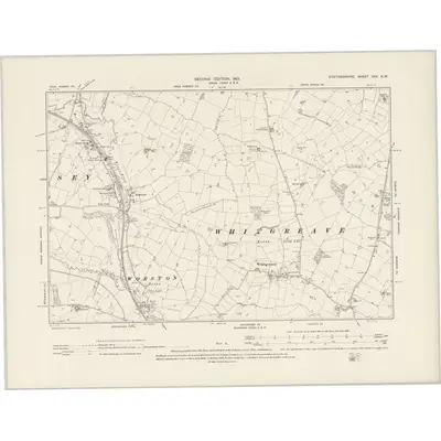 1900 Map of Staffordshire XXX.SW, 1901 Print