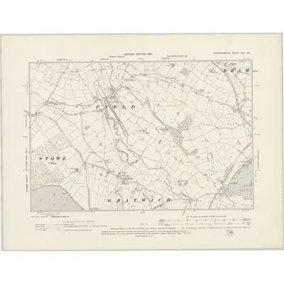 1900 Map of Staffordshire XXXI.NE, 1901 Print