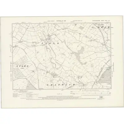 1922 Map of Staffordshire XXXI.NE, 1925 Print