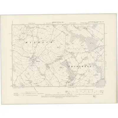 1900 Map of Staffordshire XXXI.NW, 1901 Print