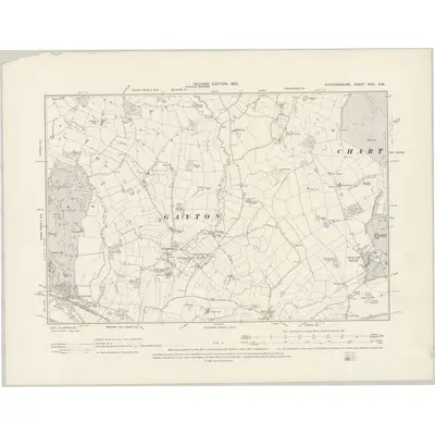1900 Map of Staffordshire XXXI.SW, 1901 Print