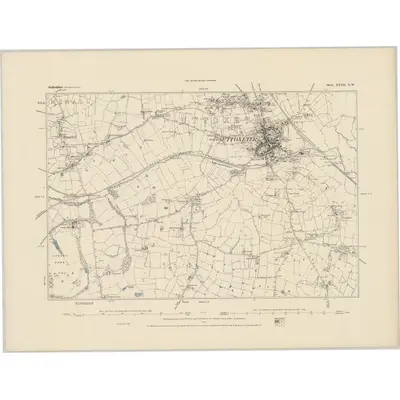 1881 Map of Staffordshire XXXII.NW, 1884 Print