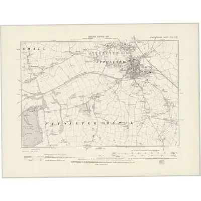 1899 Map of Staffordshire XXXII.NW, 1901 Print