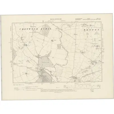 1900 Map of Staffordshire XXXV.SE, 1903 Print
