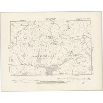 1900 Map of Staffordshire XXXVI.NE, 1901 Print