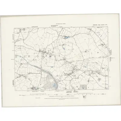 1879 Map of Staffordshire XXXVI.NW, 1889 Print