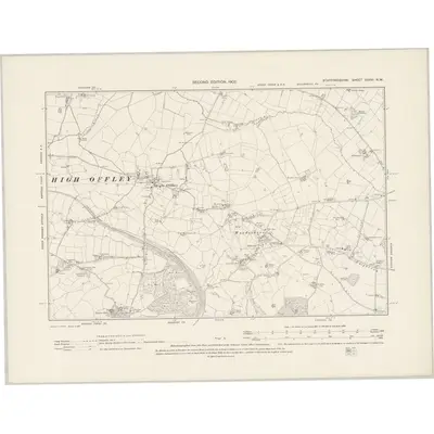 1900 Map of Staffordshire XXXVI.NW, 1902 Print