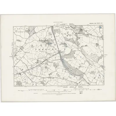 1880 Map of Staffordshire XXXVI.SW, 1889 Print