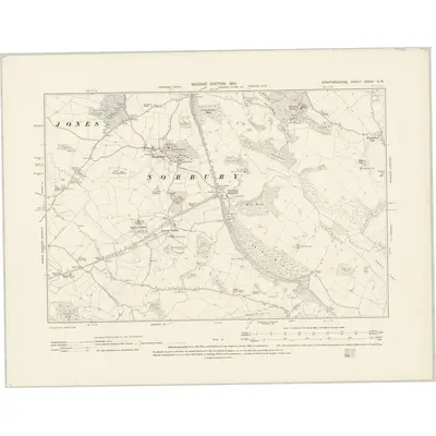 1900 Map of Staffordshire XXXVI.SW, 1901 Print