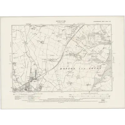 1922 Map of Staffordshire XXXVII.NE, 1925 Print
