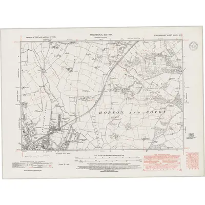1938 Map of Staffordshire XXXVII.NE, 1947 Print