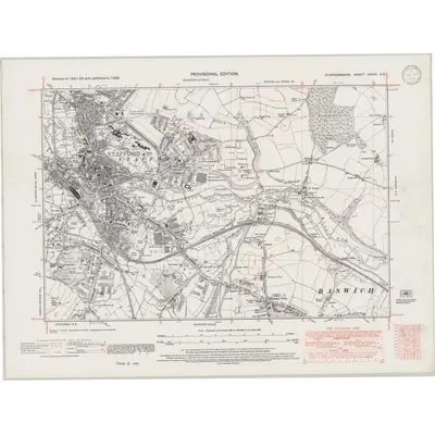 1938 Map of Staffordshire XXXVII.SE, 1946 Print