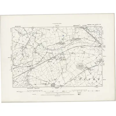 1880 Map of Staffordshire XXXVII.SW, 1889 Print