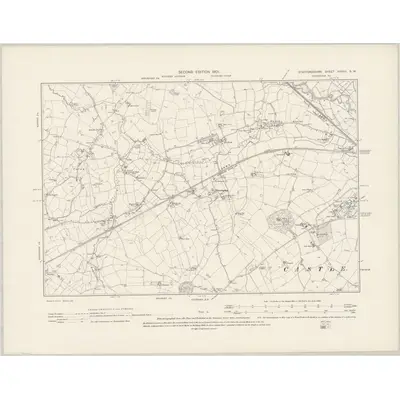 1900 Map of Staffordshire XXXVII.SW, 1901 Print