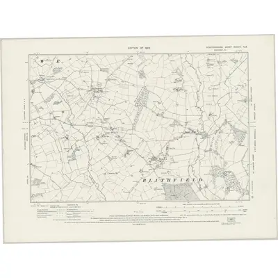 1922 Map of Staffordshire XXXVIII.NE, 1924 Print