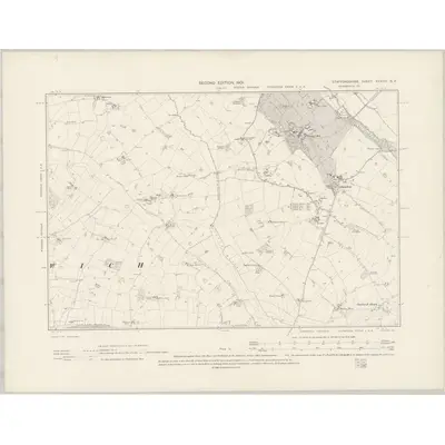 1900 Map of Staffordshire XXXVIII.SE, 1901 Print