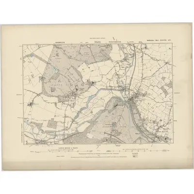 1880 Map of Staffordshire XXXVIII.SW, 1887 Print