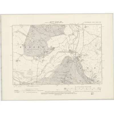 1900 Map of Staffordshire XXXVIII.SW, 1902 Print