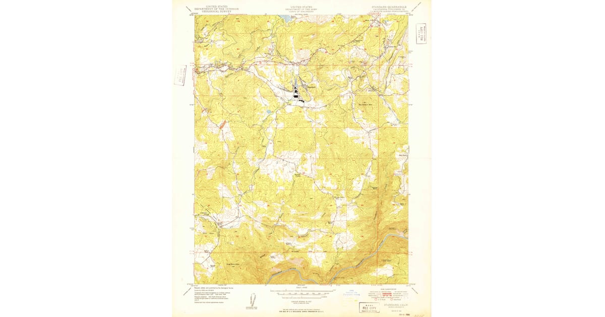 Springfield California Map 1949 Map of Standard, Tuolumne County, CA — High-Res | Pastmaps