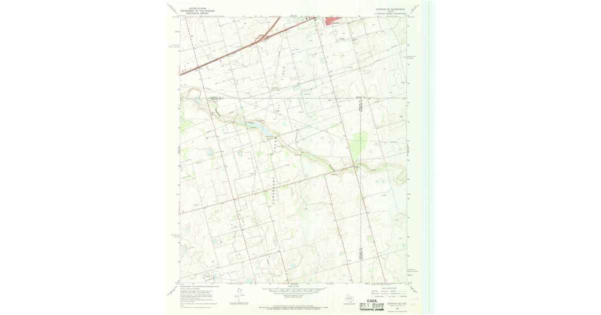 Stanton Ridge Map 1966 Map of Stanton SE, Midland County, TX — High-Res | Pastmaps