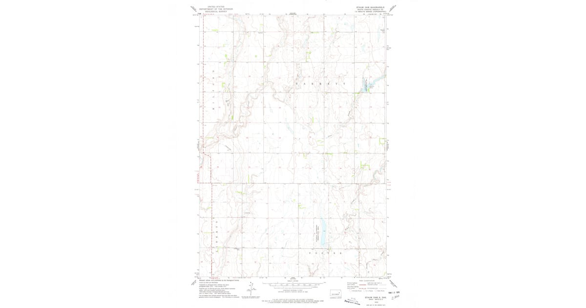 1973 Map of Staum Dam, Beadle County, SD — High-Res | Pastmaps
