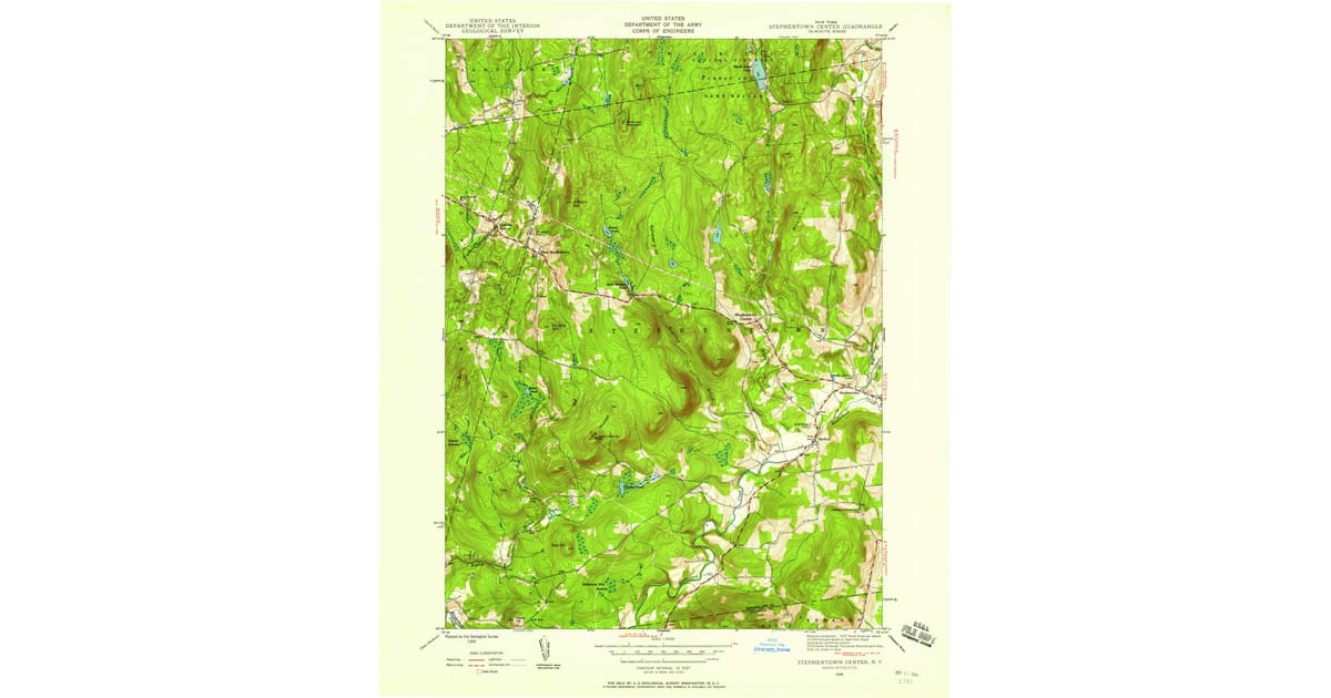 1945 Map of Stephentown Center, Sand Lake, NY — High-Res | Pastmaps