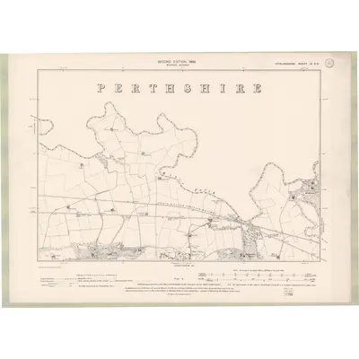 1896 Map of Stirlingshire Sheet IX.SE, 1899 Print