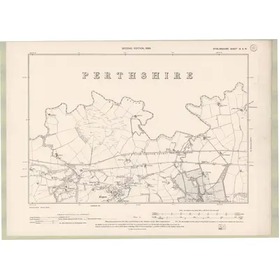 1896 Map of Stirlingshire Sheet IX.SW, 1899 Print