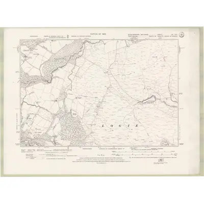 1914 Map of Stirlingshire Sheet nXI.NE, 1923 Print