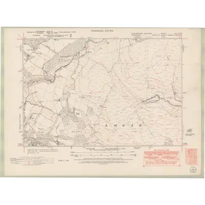 1948 Map of Stirlingshire Sheet nXI.NE, 1951 Print