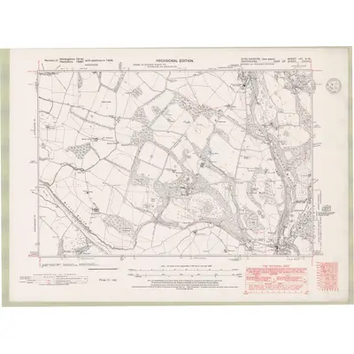 1938 Map of Stirlingshire Sheet nXI.NW, 1947 Print