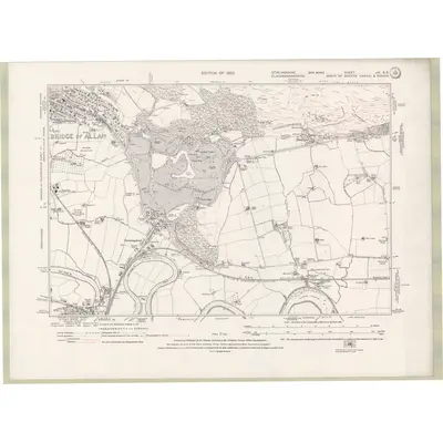 1914 Map of Stirlingshire Sheet nXI.SE, 1923 Print