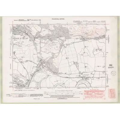 1938 Map of Stirlingshire Sheet nXI.SE, 1947 Print