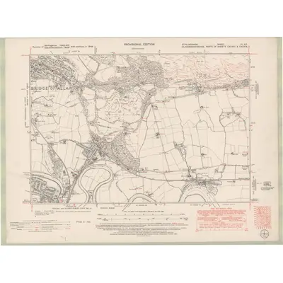 1948 Map of Stirlingshire Sheet nXI.SE, 1951 Print